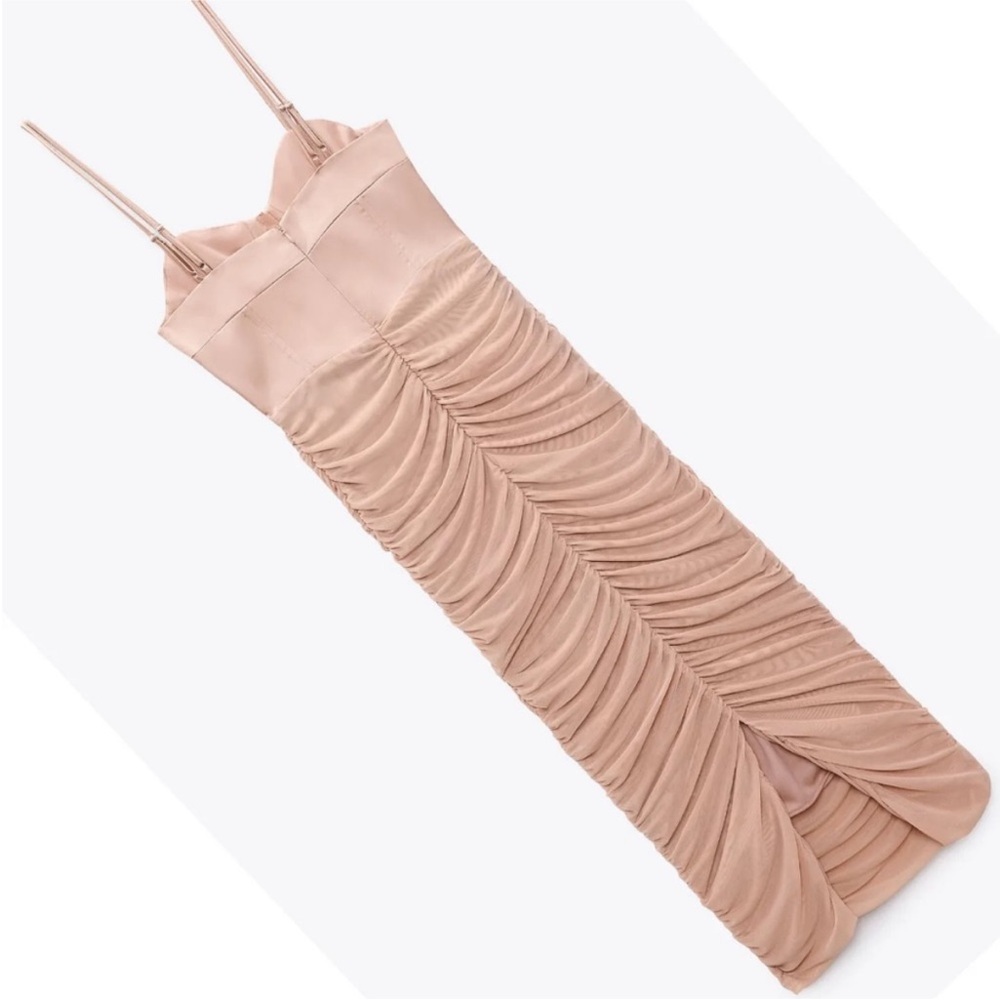 ZARA DRAPED TULLE CORSETRY-INSPIRED DRESS - Picture 5 of 6